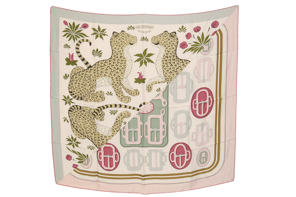 カレウォッシュ90 モダンなレオパード クリーム/ヴェール/ローズ