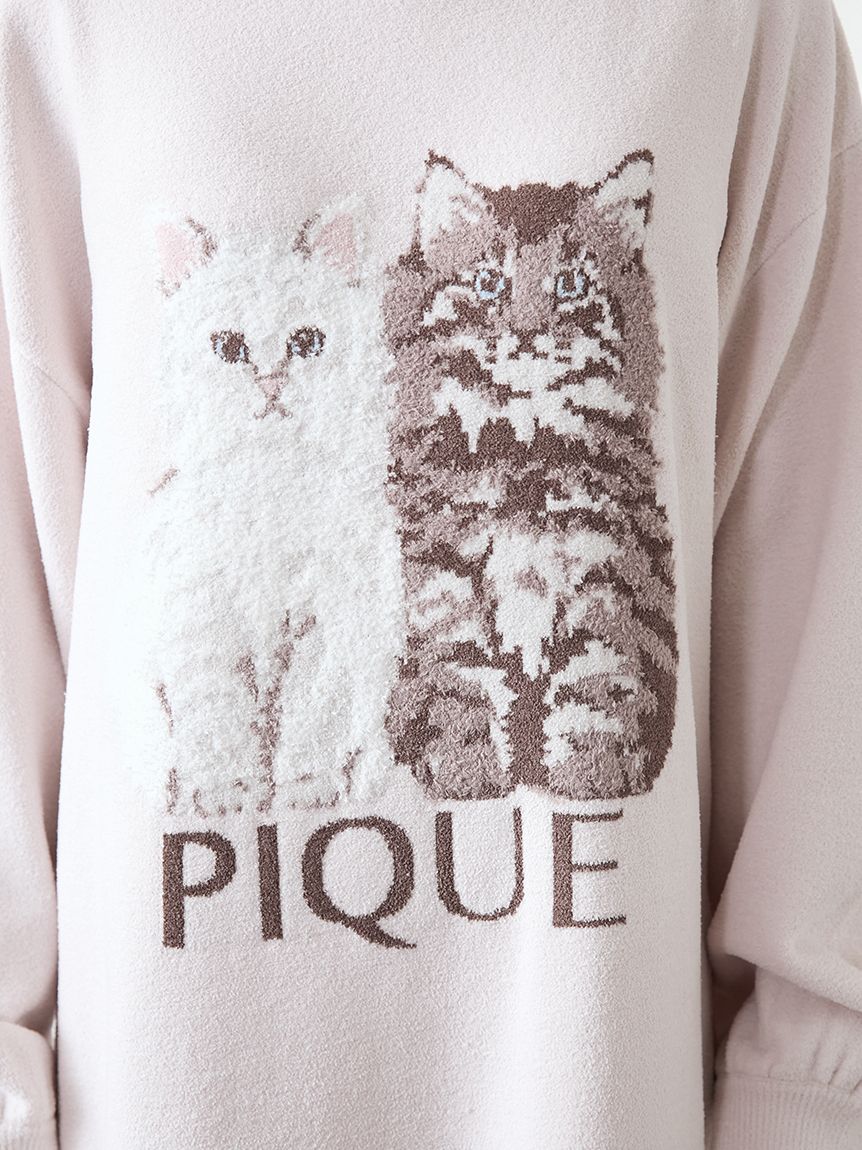 ツインキャットジャガードワンピース(ワンピース)｜ルームウェア