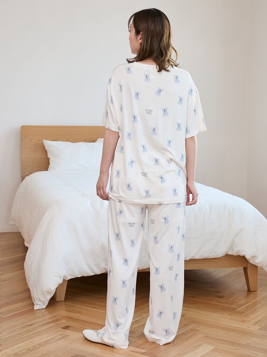 接触冷感】コアラ柄ロングパンツ(ロングパンツ)｜ルームウェア