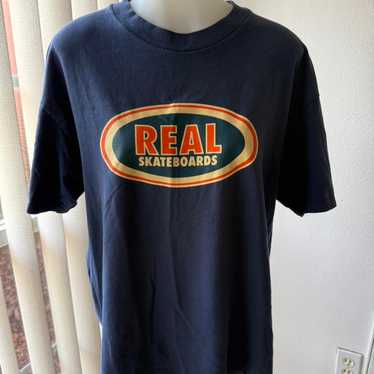 Real skateboards t-shirt, - Gem 90s Real Skate AC/DC Parody