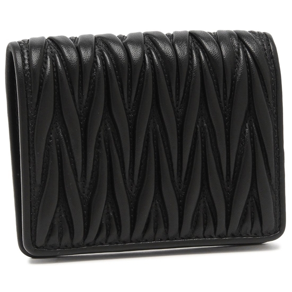 ミュウミュウ 二つ折り財布 マテラッセ ブラック レディース MIU MIU