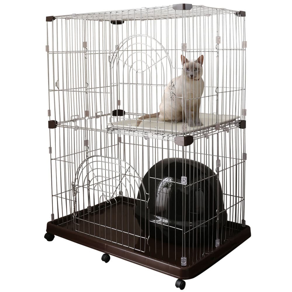 猫 ケージ 2段 キャスター付き アイリスオーヤマ キャットケージ 猫