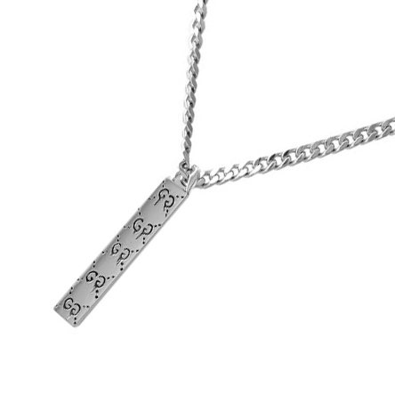 グッチ GUCCI GOST グッチゴースト シルバー バー ペンダント