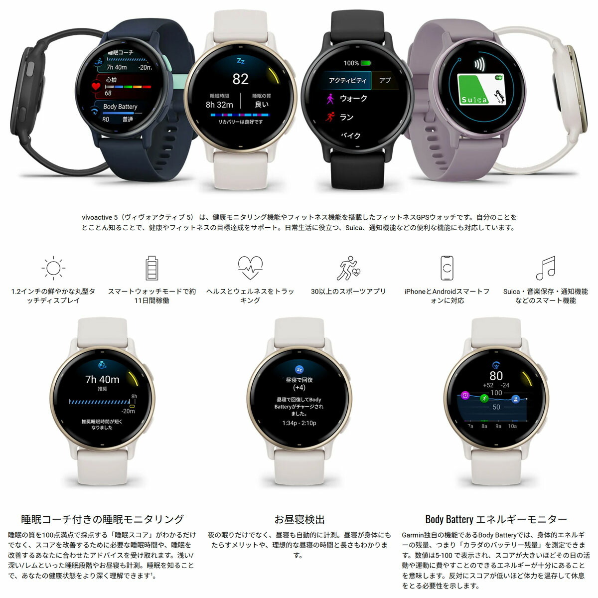 ガーミン GARMIN vivoactive 5 ヴィヴォアクティブ5 GPS スマート