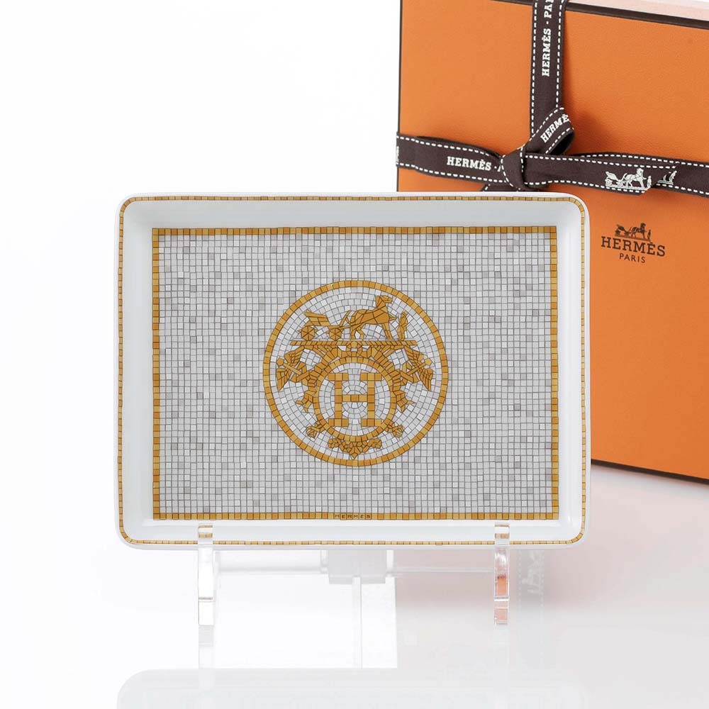 HERMES エルメス モザイクヴァンキャトル 16cm×12cm スクエアプレート