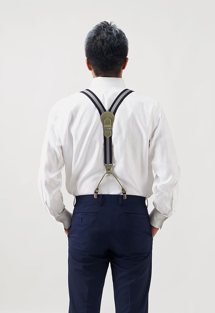 Rene Rofe Y字型サスペンダー ネイビー☆美品 Rene Rofe Y字型