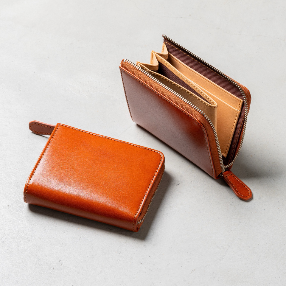 Ranova mini イタリアンレザースキミング防止 L字ファスナー ミニ財布