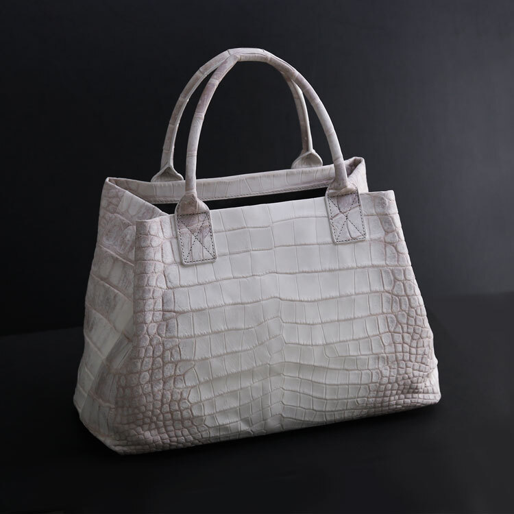 ヒマラヤ クロコダイル メンズ トートバッグ ファスナーポーチ付き