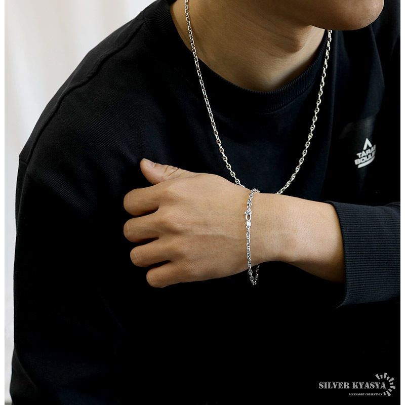 ブレスレット メンズ シルバー925 アンカーチェーン チェーン
