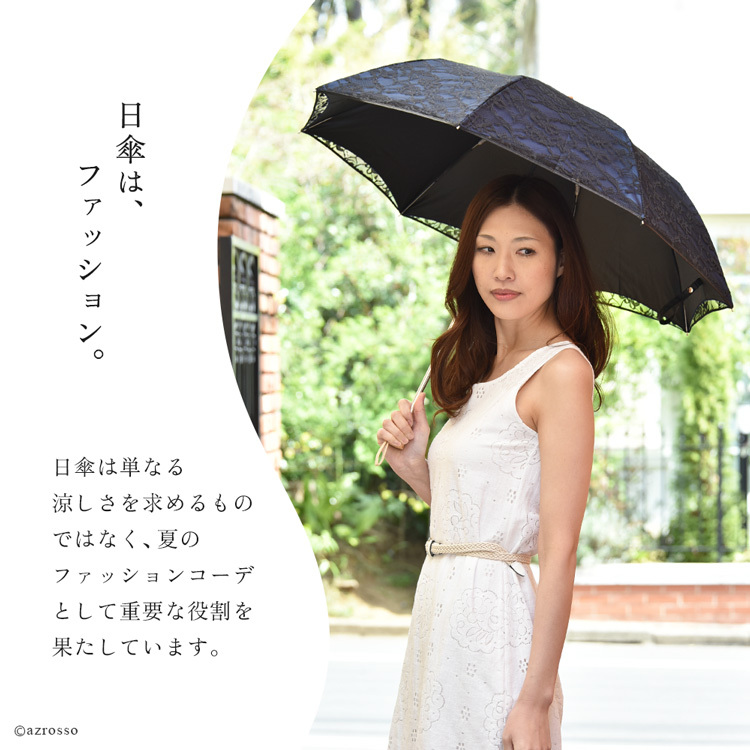 日傘 レース 折りたたみ 傘 ラッセルレース 二重張りレース ブラック