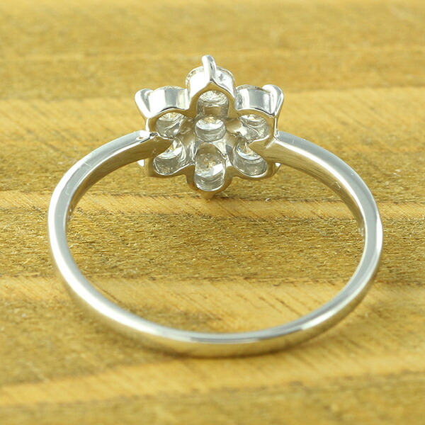 指輪 pt900 ダイヤモンド フラワーリング プラチナ900 0.21ct 花