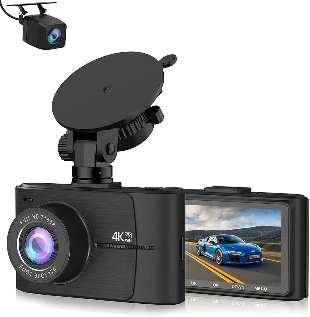 ドライブレコーダー 前後カメラ 170°超広角 WiFi接続 4K スマホ連動