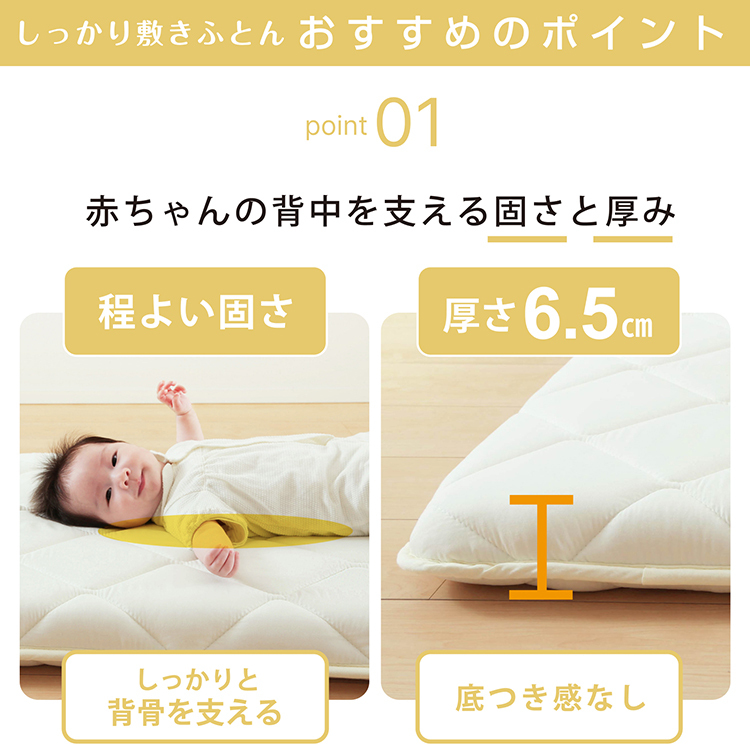 ミニベビーマットレス(60×90cm) | 赤ちゃんを支える3層構造の敷き布団