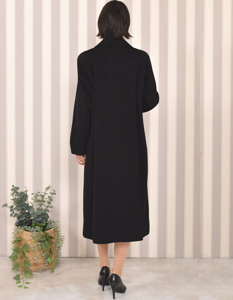 PIERO MASSA. ヴィンテージ クラシックカシミアコート 伊製 黒