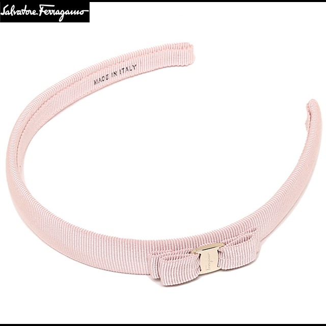 フェラガモ Ferragamo カチューシャ 新作 ピンク ヴァラ リボン ヘア