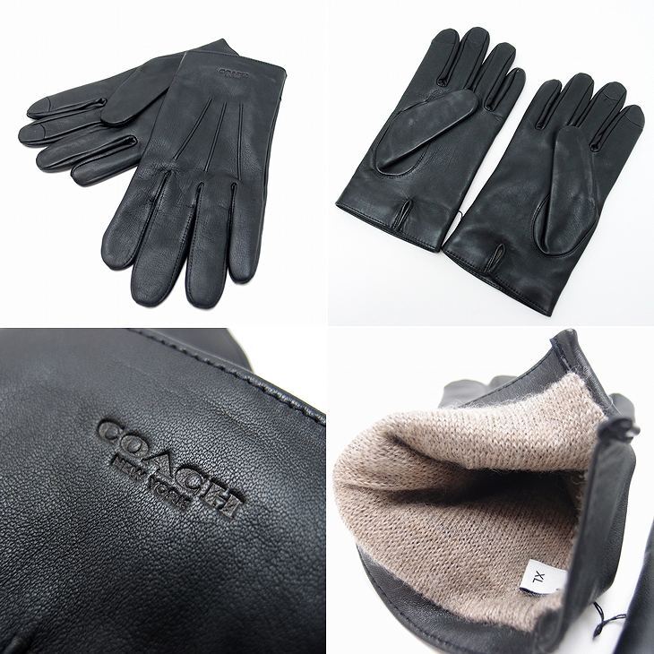 コーチ COACH メンズ グローブ 手袋 レザー カシミヤ混 54182 ブランド