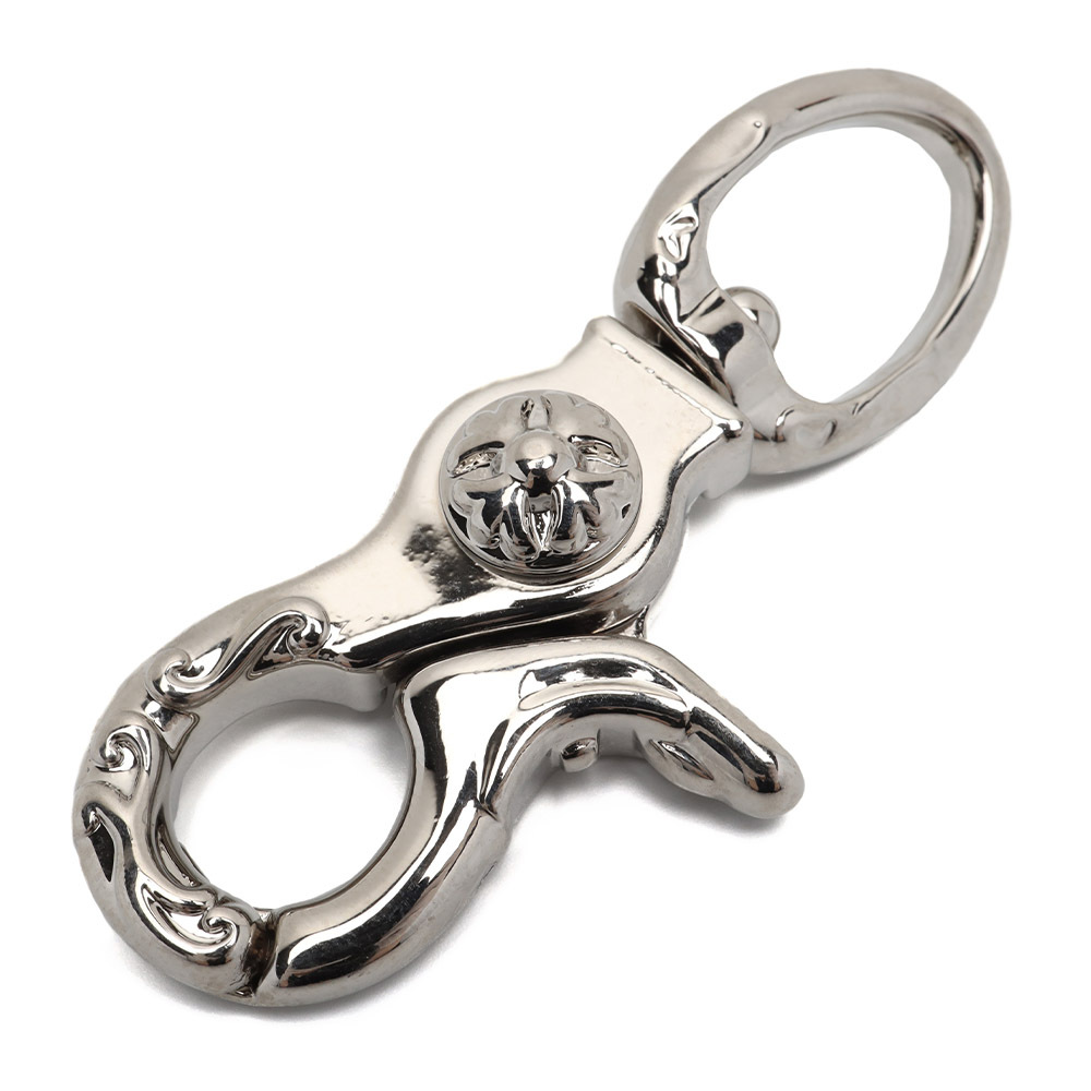 唐草 重厚 クロス キーリング キーホルダー キーフック クリップ