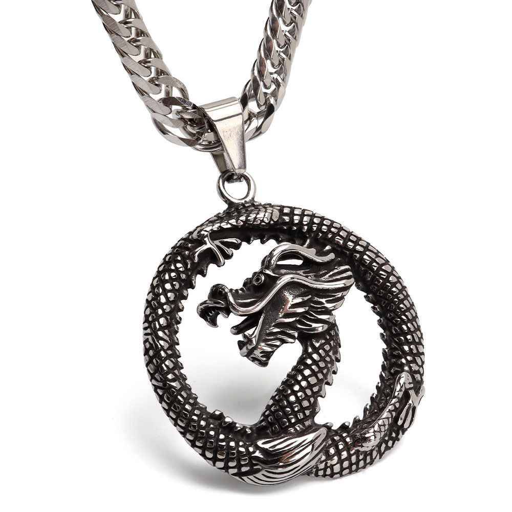 ドラゴンネックレス ステンレス 龍の鱗 龍ネックレス ペンダント