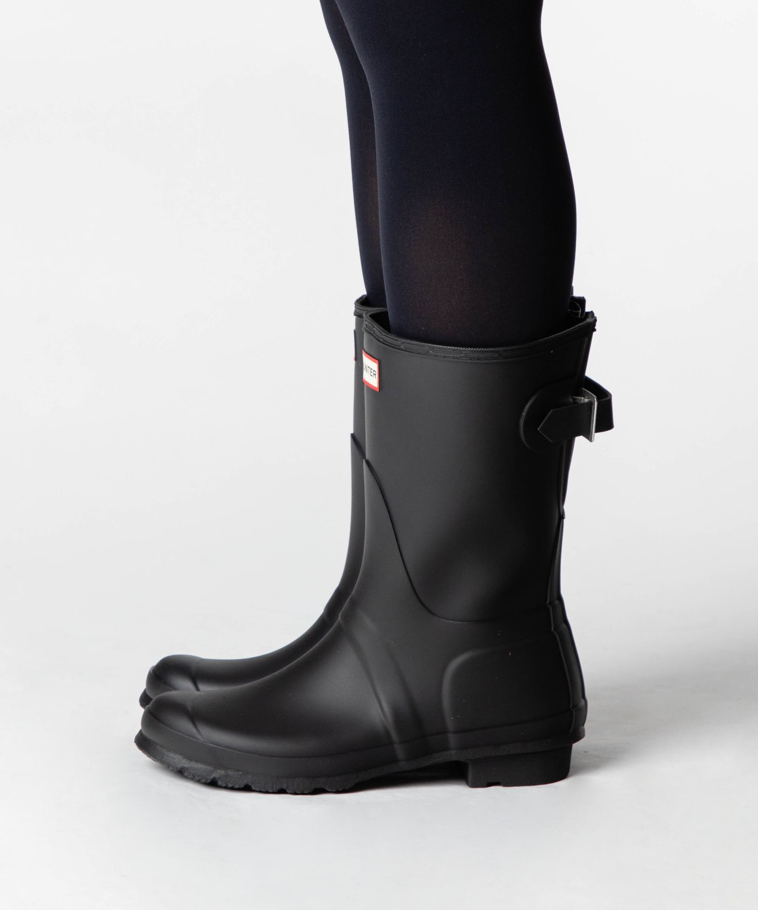 HUNTER ブラック ショートレインブーツ UK6 25cm HUNTER レインブーツ