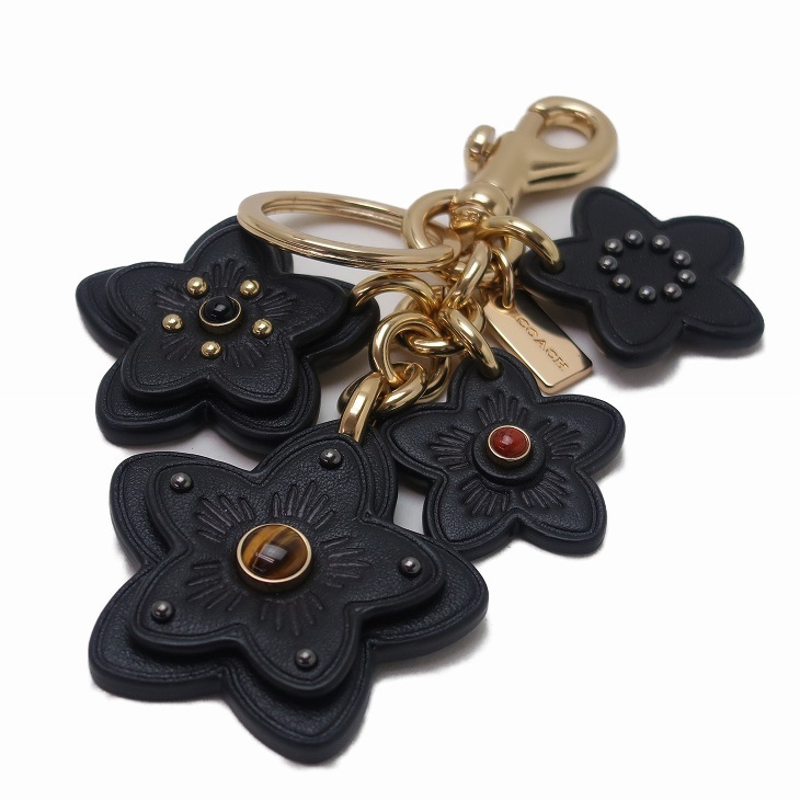 コーチ COACH キーホルダー レディース キーリング バッグチャーム 花