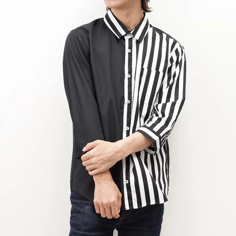 極-きわみ- 日本製 アシンメトリー シャツ デザイン レギュラーカラー