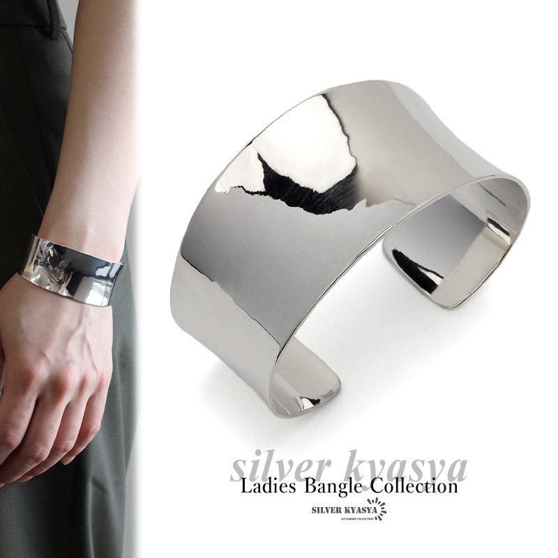 ワイドバングル シルバー925 レディース ブレスレット シルバー