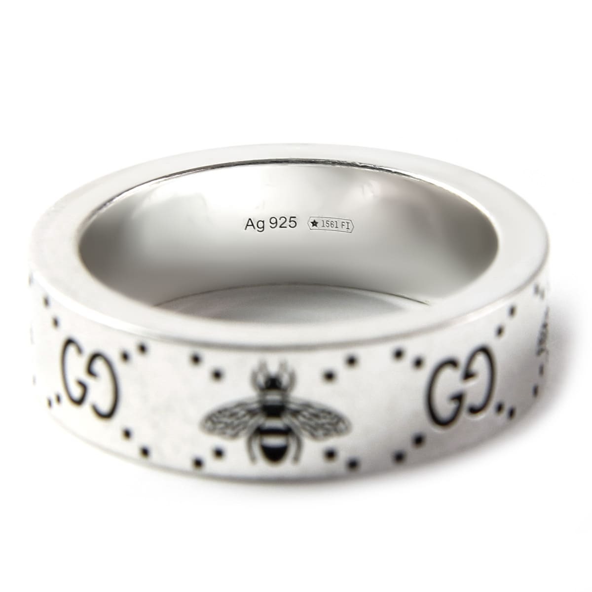 グッチ 指輪 メンズ 正規品 シルバー GUCCI リング 指輪 GG＆ビー 蜂