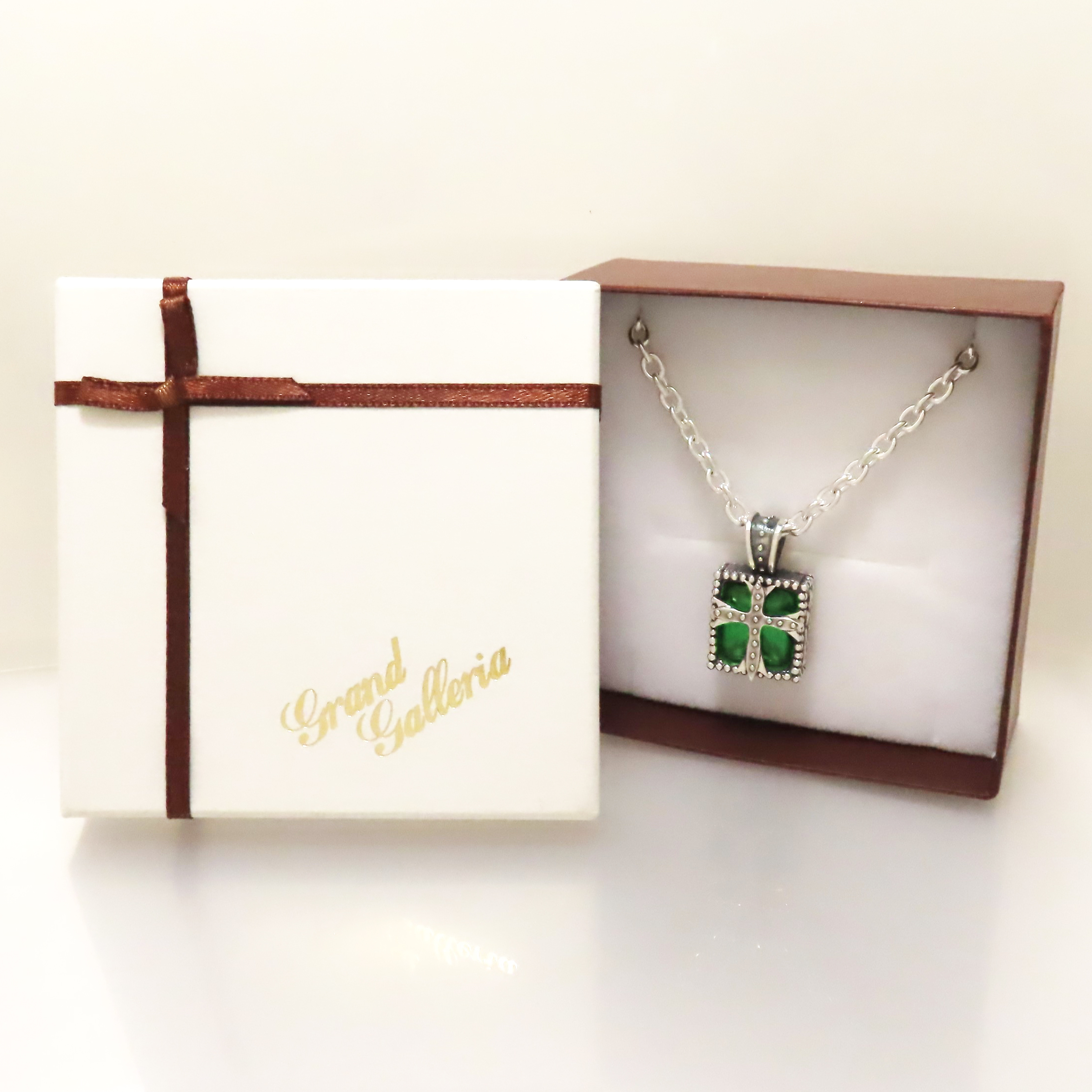 クロスネックレス シルバー925 グリーン 【刻印無料】 十字架 クロス