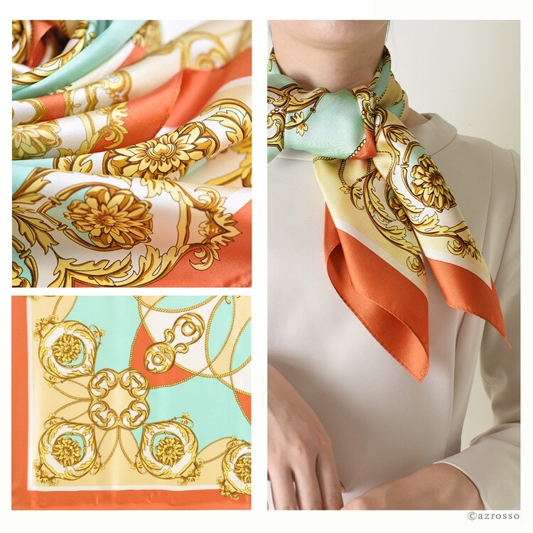 希少 ROLEX スカーフ 大判 フランス製 シルク100% 非売品 美品 王冠