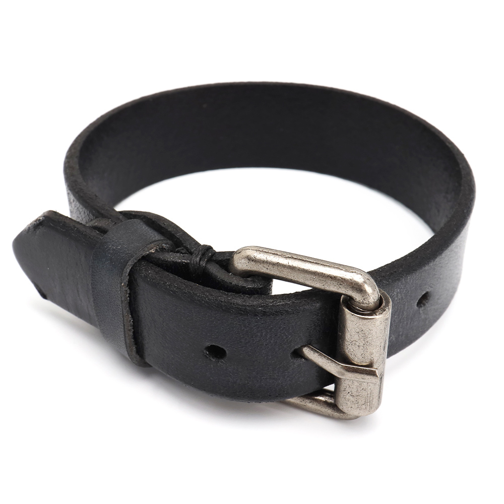 レザーバングル 牛 本革 レザーブレスレット ブラック シンプル 腕輪