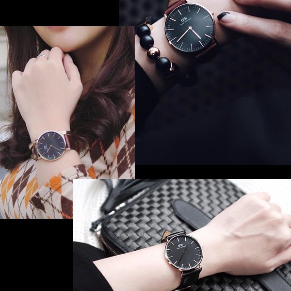 3年保証】ダニエルウェリントン ブラック クラシック 黒 腕時計 ローズ