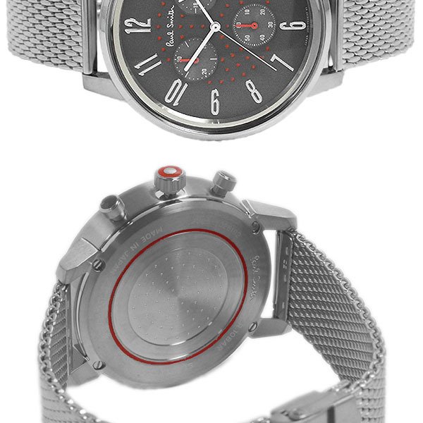 ポールスミス 腕時計 メンズ クロノグラフ ステンレス メッシュベルト