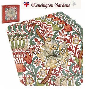 英国 テキスタイルデザイナー ウィリアムモリス 4枚コースターセット