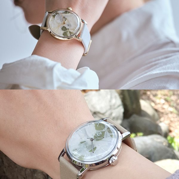 ラヴィンブーケ 腕時計 レディース 革ベルト ウォッチ プリザーブド