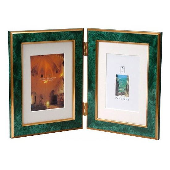 開いて置くだけ！ペアフォトフレーム☆タテ型 2Lサイズ 2枚 （L判も可