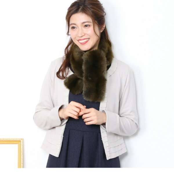 ロシアン セーブル ファー マフラー 毛皮 レディース ファーマフラー