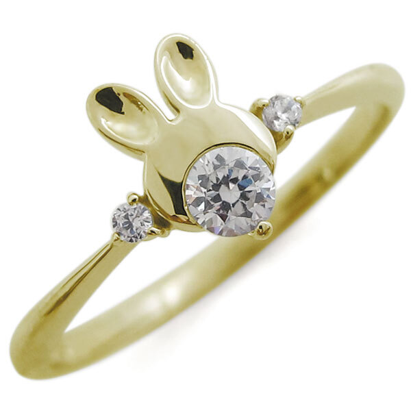 18金 18k 指輪 リング ウサギ アニマルモチーフ ラビット レディース