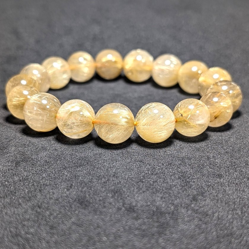 濃密すぎる金針が最高】ゴールド ルチルクォーツ ブレスレット 12ミリ
