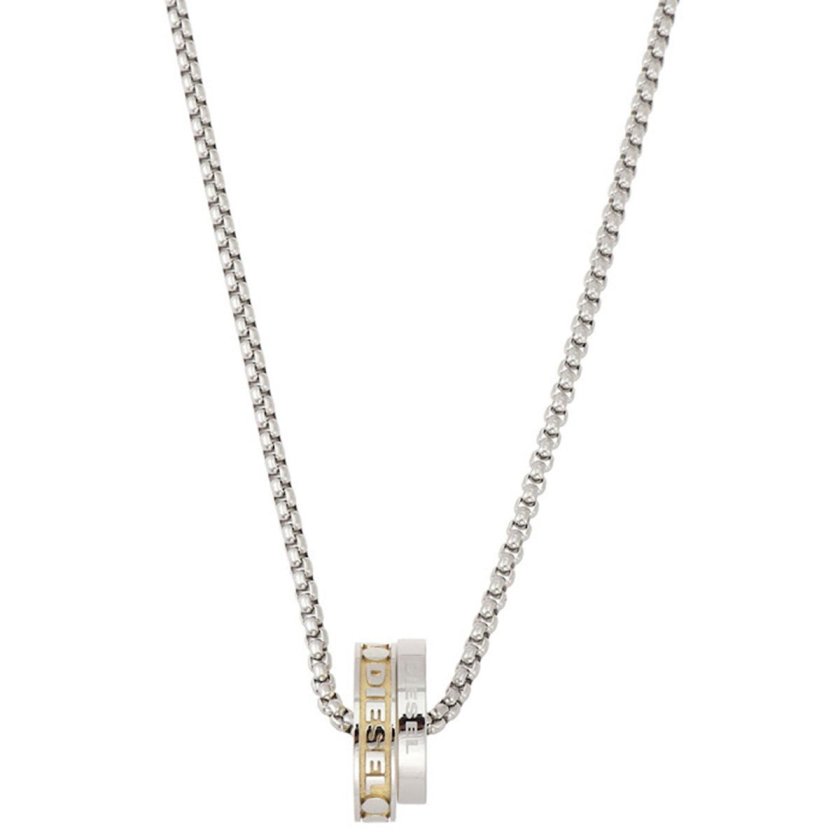 ディーゼル DIESEL ネックレス DX1233040 ダブル リング シルバー