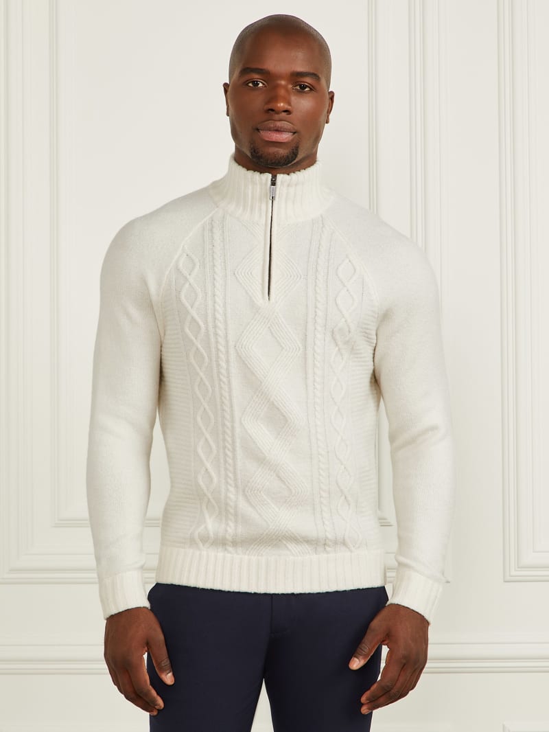 MARCIANO by GUESS® Eco Half-Zip Cable Knit Sweater