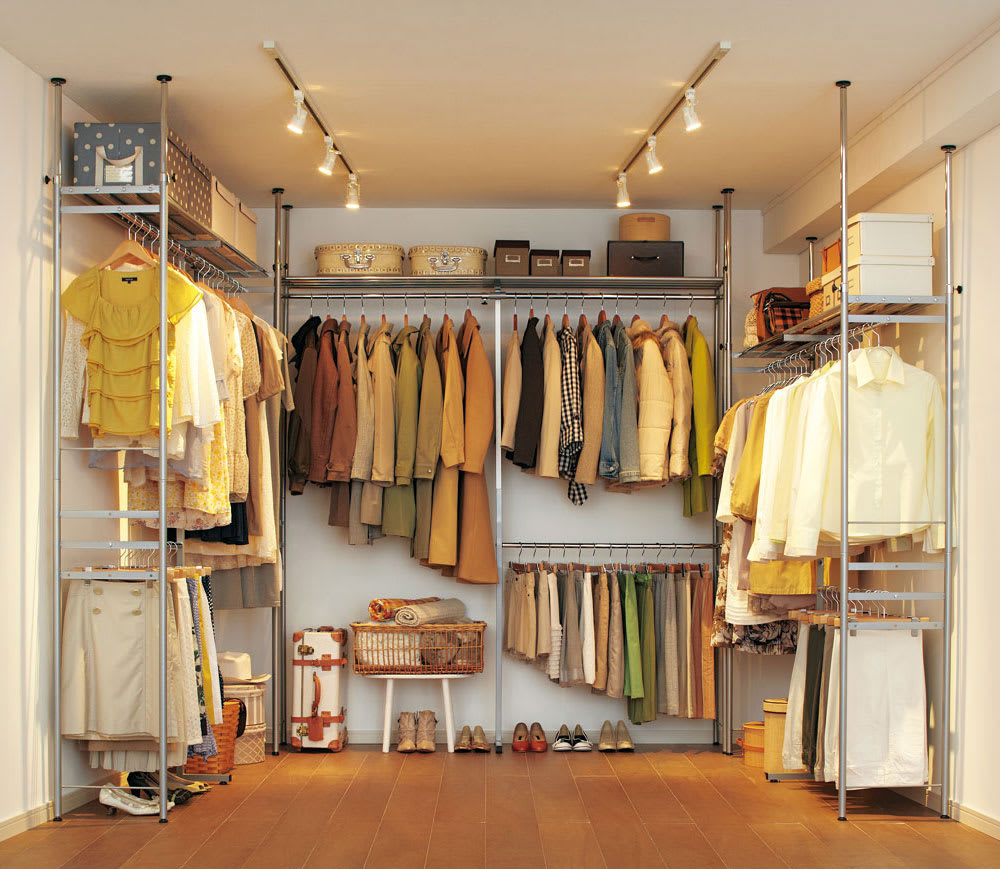 ウォークイン突っ張り ハンガーシリーズ カーテン付きタイプ ハイ