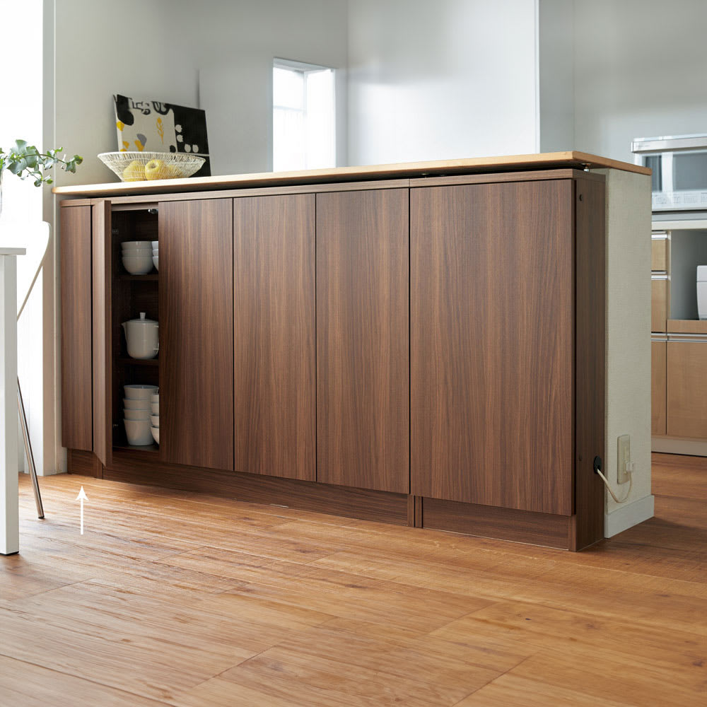 配線すっきりカウンター下収納庫 ルーター収納 《幅15cm・奥行20cm・高