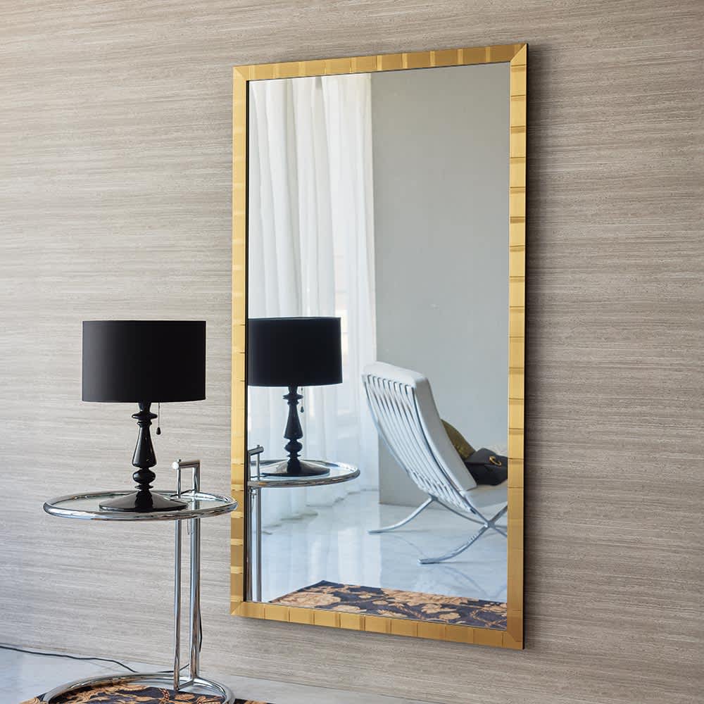 割れない軽量フィルムミラー モダンフレーム 約80cm×150cm 通販 - ディノス