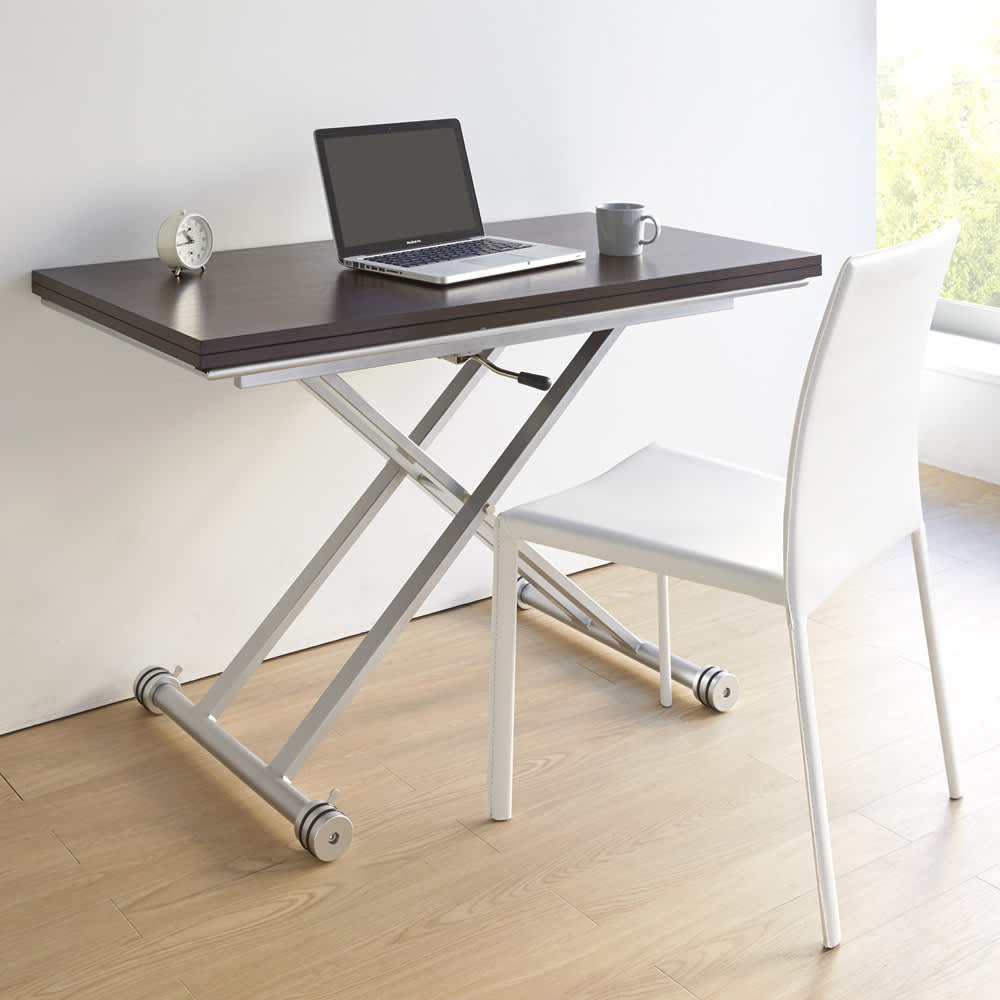 伸長式ガス圧昇降テーブル 幅100（天板90）cm 通販 - ディノス