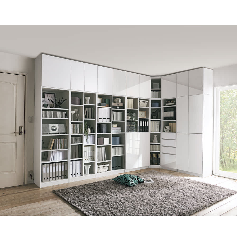 コーナーまで有効に使える幅・高さぴったり本棚 扉付き上置き 幅60cm