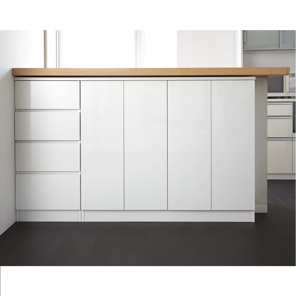 配線すっきりカウンター下収納庫 1枚扉 《幅25～45cm・奥行25cm・高さ