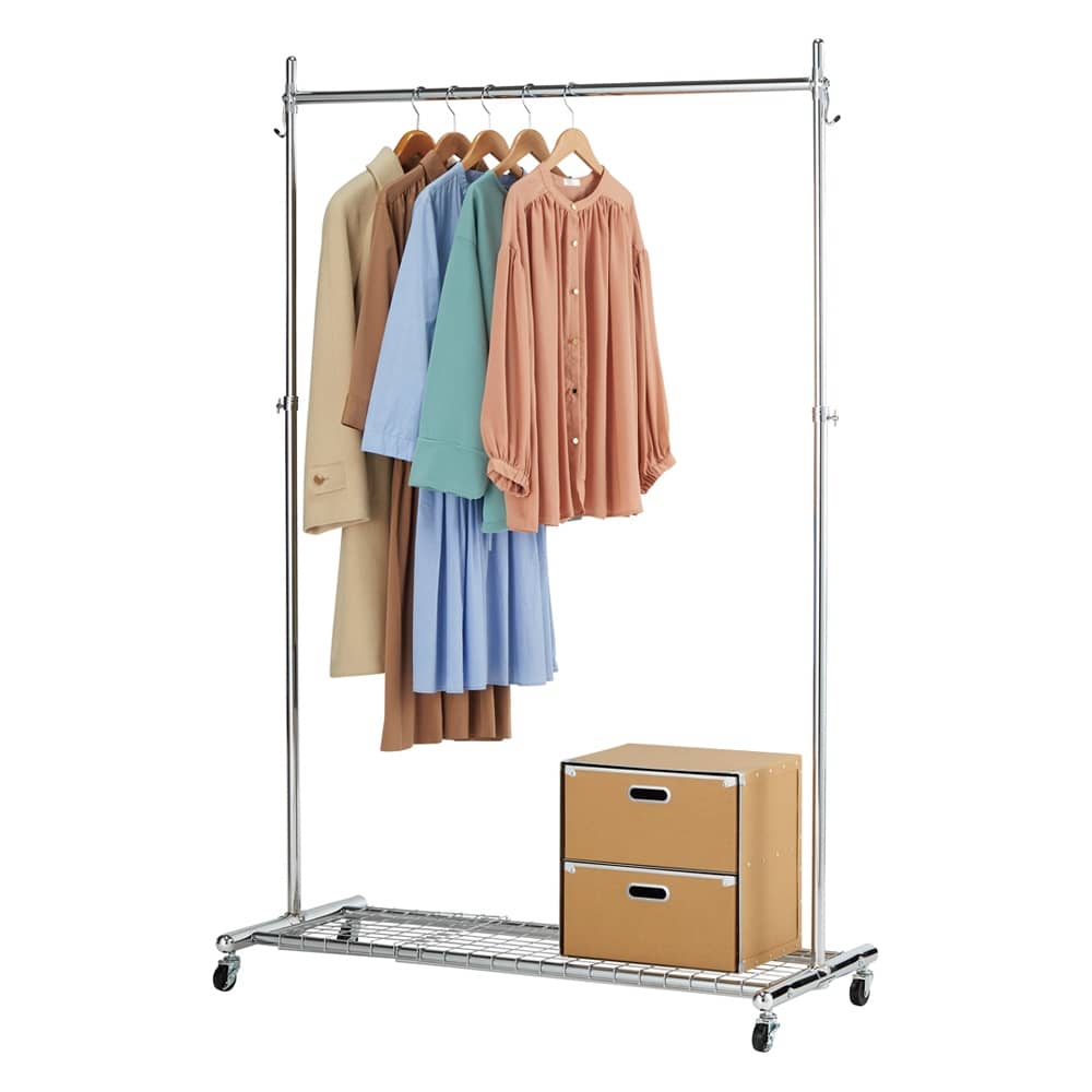 プロ仕様 棚付き頑丈ハンガーラック 幅120cm 通販 - ディノス