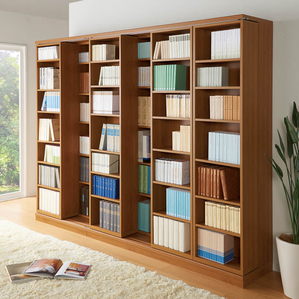 通販生活 本棚 スライド600 ブラウン 通販生活 本棚 スライド600