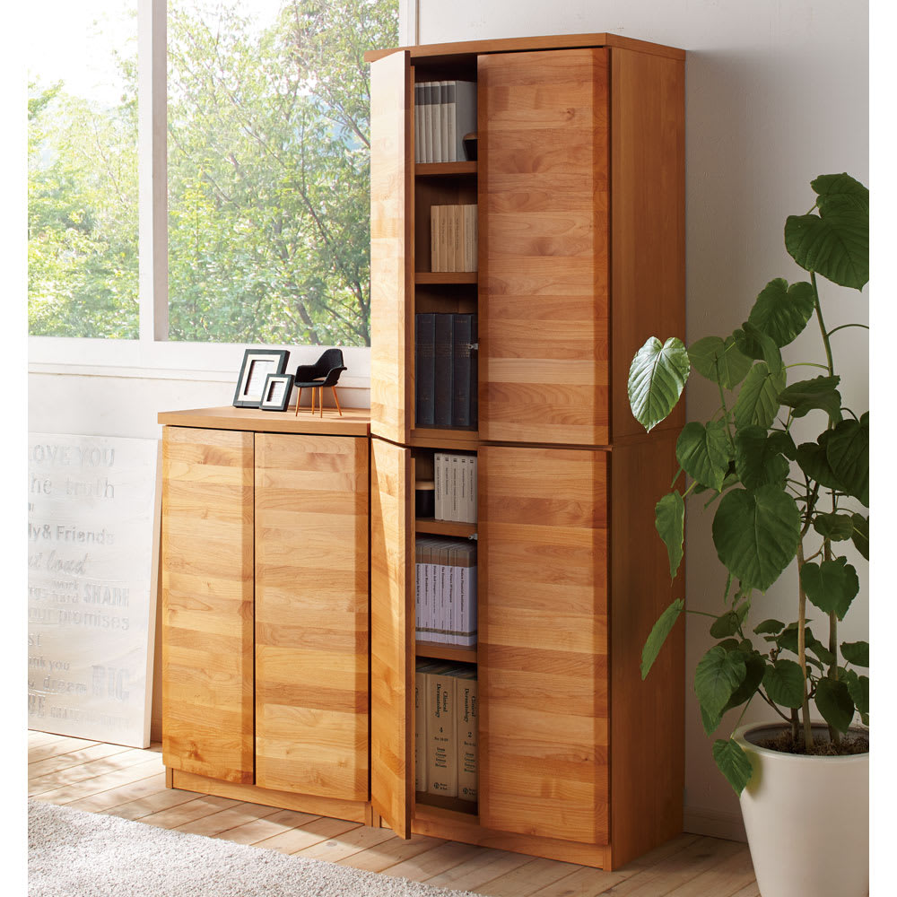 アルダー天然木 アールデザインブックシェルフ 幅60.5高さ90cm 通販