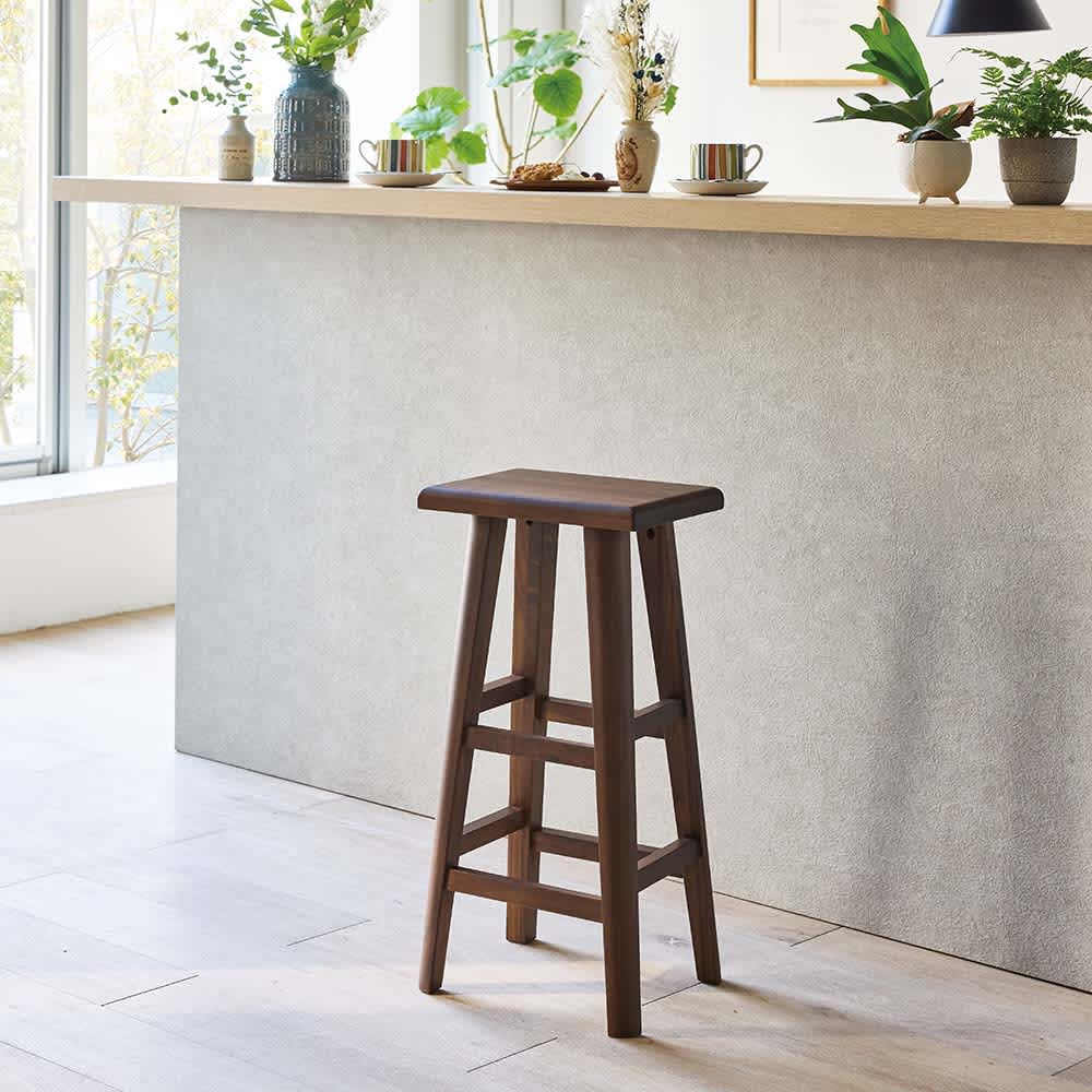 高さと形が選べる天然木スツール ハイ（高さ60cm） 角型 通販 - ディノス